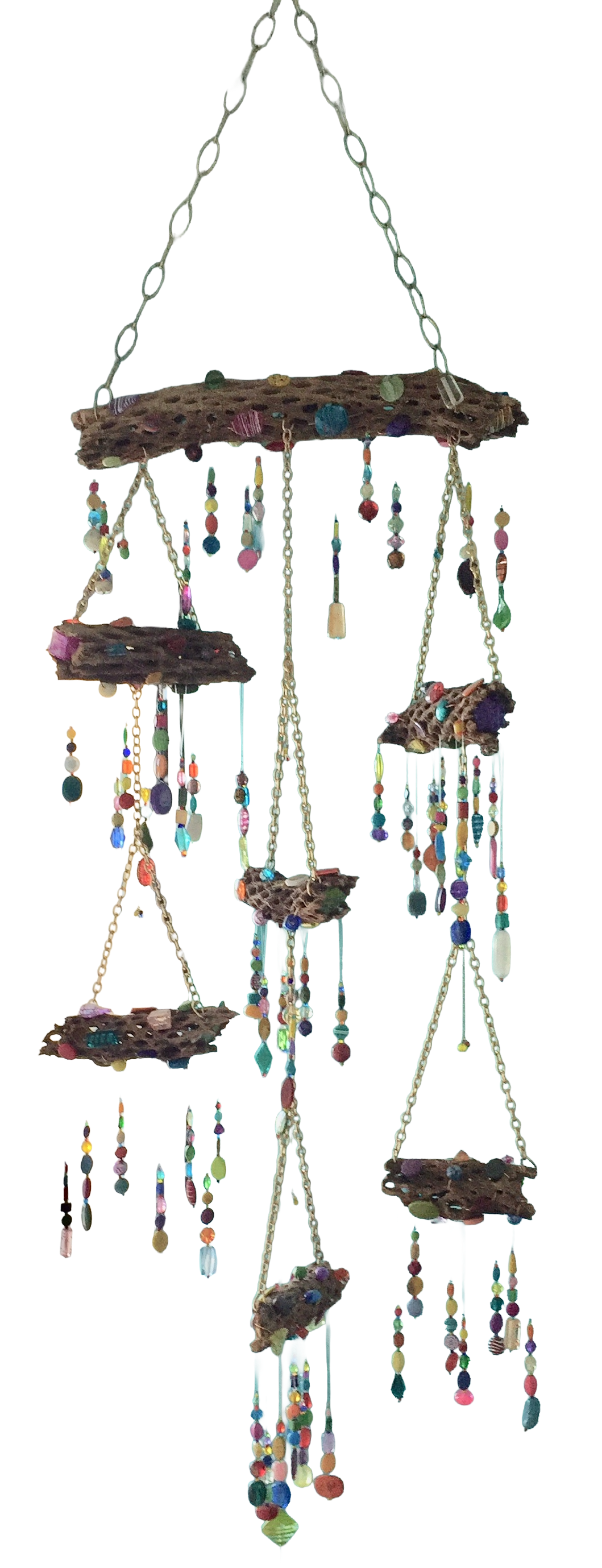 Hanging art piece in sunlight